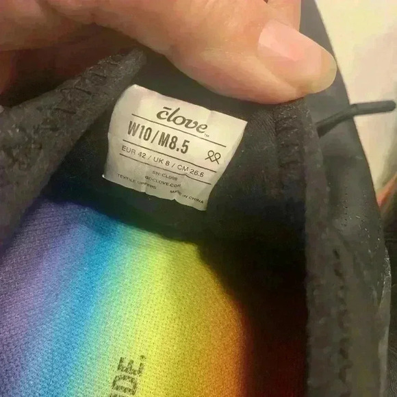 Clove Sneaker  W10 M8.5Black Rainbow Sneakers Healthcare Nurse Pride Colorful - Picture 8 of 10